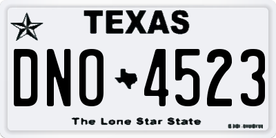 TX license plate DNO4523