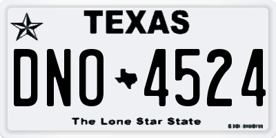 TX license plate DNO4524