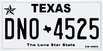 TX license plate DNO4525