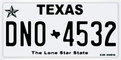 TX license plate DNO4532
