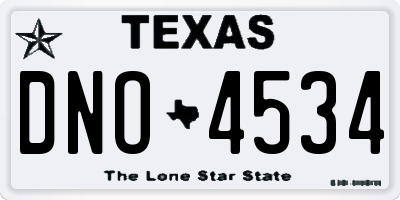 TX license plate DNO4534