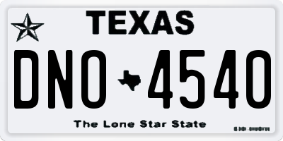 TX license plate DNO4540