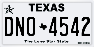 TX license plate DNO4542