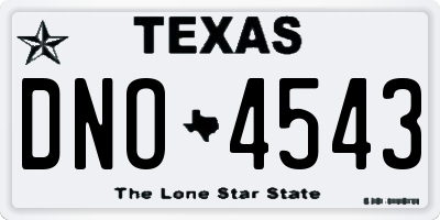 TX license plate DNO4543