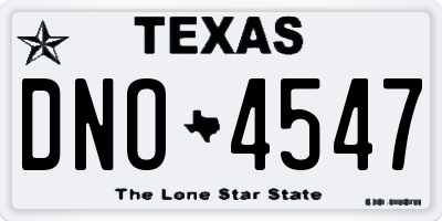 TX license plate DNO4547