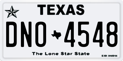 TX license plate DNO4548
