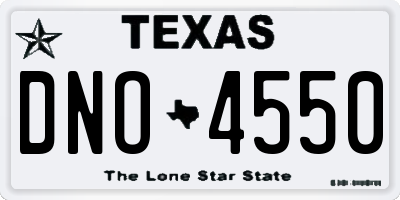 TX license plate DNO4550