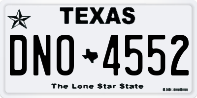 TX license plate DNO4552
