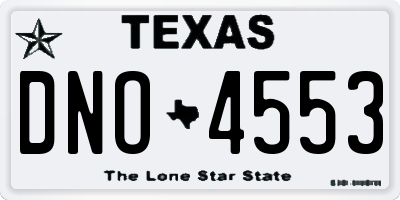 TX license plate DNO4553