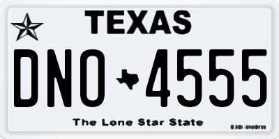 TX license plate DNO4555