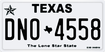 TX license plate DNO4558
