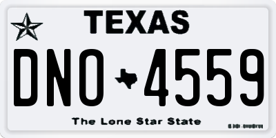 TX license plate DNO4559