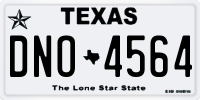 TX license plate DNO4564
