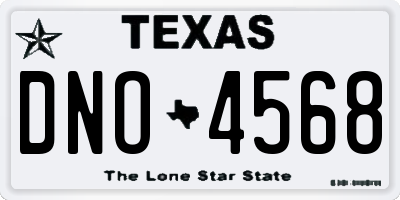 TX license plate DNO4568