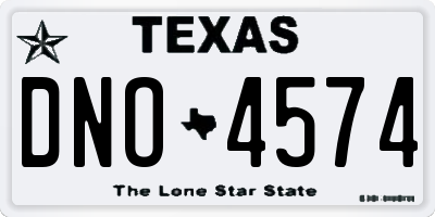 TX license plate DNO4574
