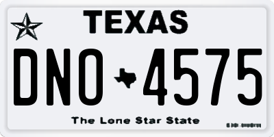 TX license plate DNO4575
