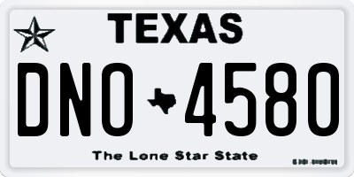 TX license plate DNO4580