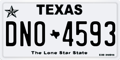 TX license plate DNO4593