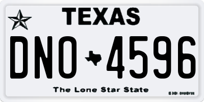 TX license plate DNO4596