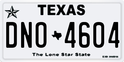 TX license plate DNO4604