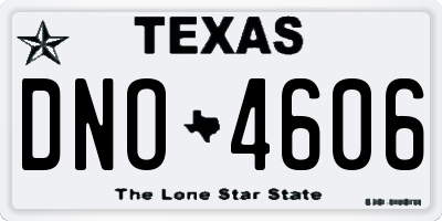 TX license plate DNO4606
