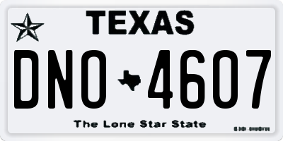 TX license plate DNO4607