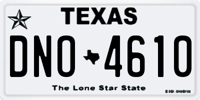 TX license plate DNO4610