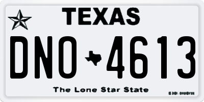 TX license plate DNO4613