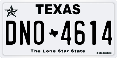 TX license plate DNO4614