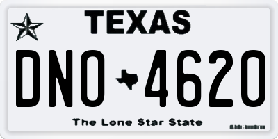 TX license plate DNO4620