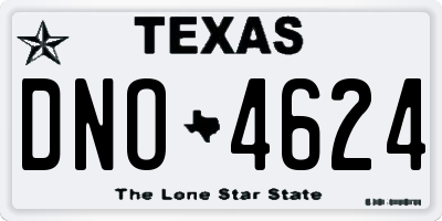 TX license plate DNO4624