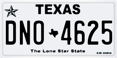 TX license plate DNO4625