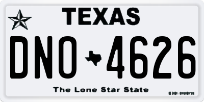 TX license plate DNO4626