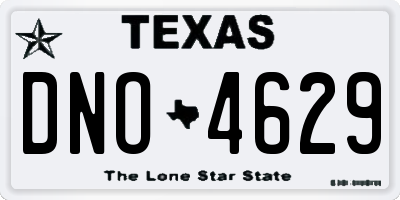TX license plate DNO4629