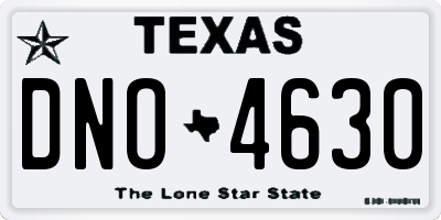TX license plate DNO4630