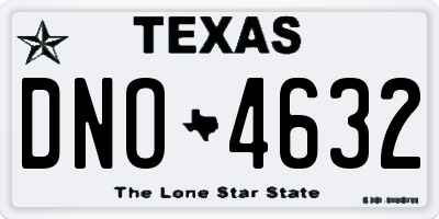 TX license plate DNO4632