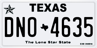 TX license plate DNO4635