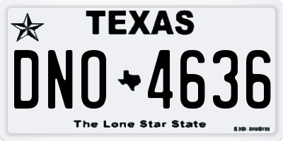 TX license plate DNO4636
