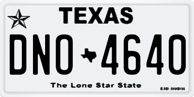 TX license plate DNO4640