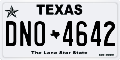 TX license plate DNO4642