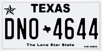 TX license plate DNO4644