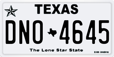 TX license plate DNO4645