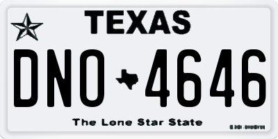 TX license plate DNO4646