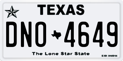 TX license plate DNO4649
