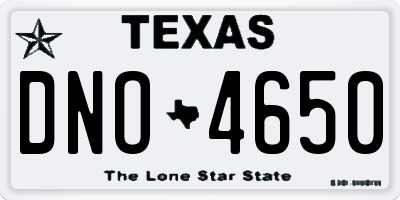 TX license plate DNO4650