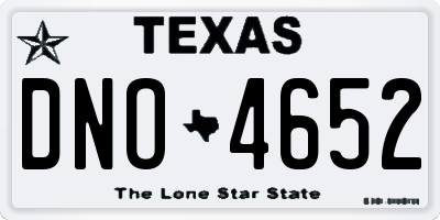 TX license plate DNO4652