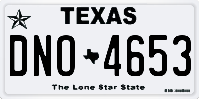TX license plate DNO4653