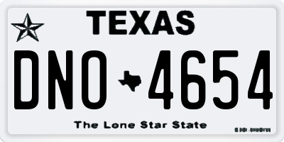 TX license plate DNO4654