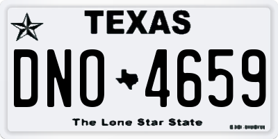 TX license plate DNO4659