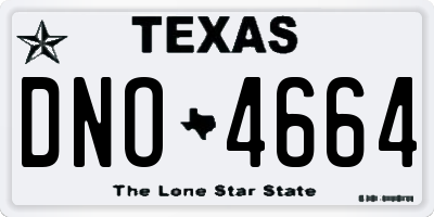 TX license plate DNO4664